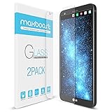 LG G6 Screen Protector Tempered Glass, Maxboost [ 2-Pack] Glass Screen Protector for LG G6 2017 Ultra HD Rounded Edge LGG6 Protectors Work with Case Fit 99% Touch Accurate