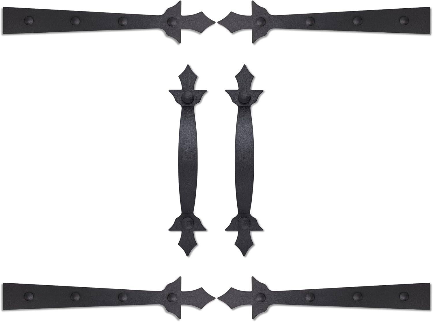 Photo 1 of Strong Magnetic Garage Door Decorative Hardware Garage Door Accents Magnetic Handle Hinges Kit Faux Door Magnetic Hinges Accents Kit for Curb Appeal Garage Upgrade - 2 Handles + 4 Hinges