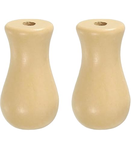 Uxcell 2-Pack Wooden Blind Pull Tassels – 32mm Cord Knobs For Window Shades, Curtains, Roller Blinds, Brown, With 9mm & 4mm Cord Holes