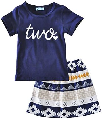 iceko Summer Style Little Girls 2 Piece Infant and Toddler Skirts Clothing Sets Size for 12M-5t (100 (3T))