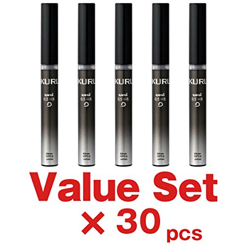 Uni Kuru Toga Mechanical Pencil Lead, 0.5mm HB, Black Case, 30-pack/Total 600 Leads Value Set