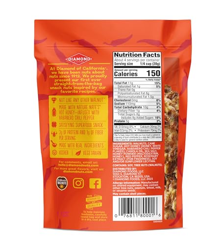 DIAMOND OF CALIFORNIA HOT HONEY WALNUTS 4 OZ