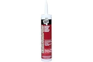 DAP Kwik Seal Plus 18510 Adhesive Sealant, 10.1 oz Cartridge, brighter white