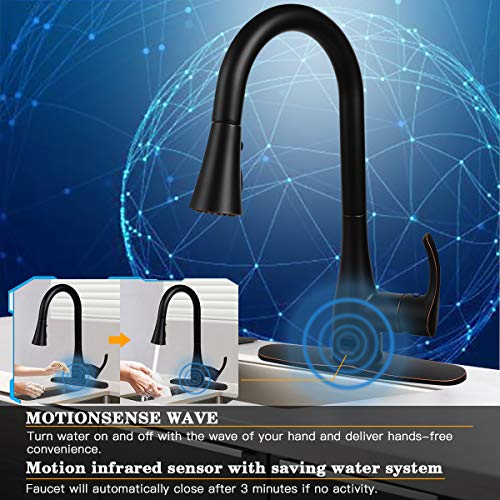 Motion Sensor Automatic Kitchen Faucet Touchless,Soosi Pull Down