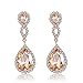 Miraculous Garden 2 Pack Gold Plated Crystal Rhinestone Teardrop Drop Dangle Earrings Bracelet Jewelry Set for Women