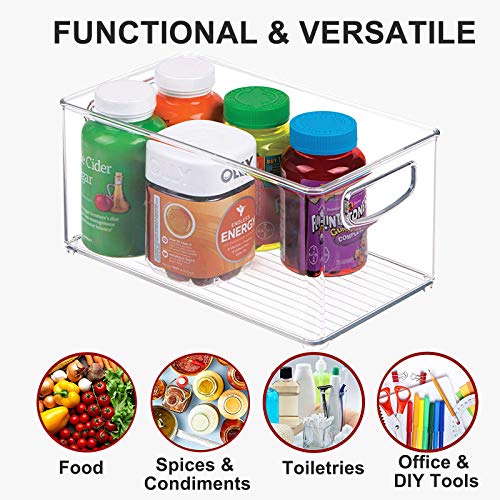 AROVA Set of 4 Fridge Organizer, Premium Acrylic Refrigerator Organizer