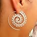 Fheaven Fashion Vintage Plated Spiral Heart Alloy Shaped Dangle Earring Charm Unique Women Party Earrings Jewelry Accessories Gifts (A)