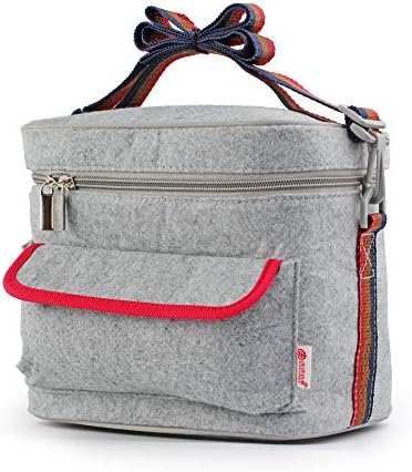 WORTHBUY Lunch Bag for Women Kids Lunch Box Insulated Lunch Tote Bag with Adjustable Shoulder Strap Water-resistant Leak Proof Work/School/Picnic (Gray)
