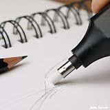 Derwent Battery-Operated Eraser Pen with 8 Replacement Erasers Black view 5