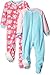 Gerber Little Girls' Toddler 2 Pack Blanket Sleepers, Elephant, 3T