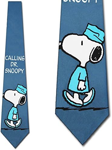 Peanuts Calling Dr. Snoopy tie - Mens Cartoon Necktie