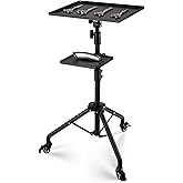 Noverlife Salon Tray Cart on Wheels with Storage Platform, Height Adjustable Salon Service Tray Tattoo Tray, Aluminum SPA Rol