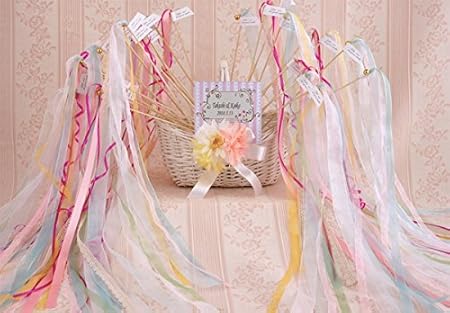 Amazon ハッピーパステル リボンワンズのウェルカムボード バスケット付き 鈴付きリボンワンズ30本セット ウェディング 結婚式 クリスマス パーティー 名入れ 演出グッズ おもちゃ おもちゃ