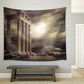 Apollon Temple Ruins Antalya,Turkey - Fabric Wall Tapestry Home Decor - 51x60 inches