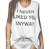 Women Tank Tops, kaifongfu Letter Print Sleeveless Tank Crop Tops Vest