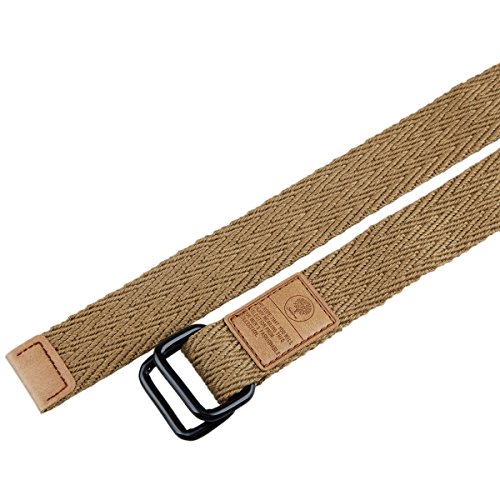 moonsix Canvas Web Belts for Men, Military Style D-ring Buckle Men's Belt, Khaki 2