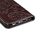 Badalink Galaxy S6 Case,Samsung Galaxy S6 Case - Wallet Flip Stand Case Embossed Plants PU Leather Case Shockproof Soft TPU Inner Bumper Slim Protective Card Slots Wrist Strap Cover Brown