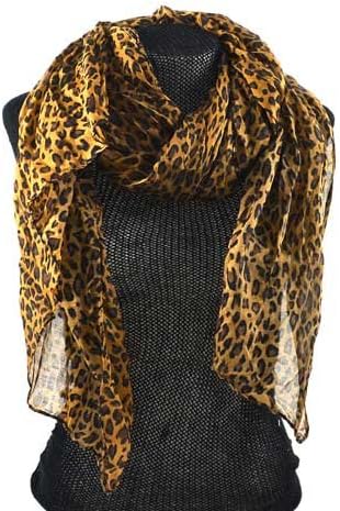 Purse Babe Super Soft Leopard Animal Prints Shoulder Wrap Crinkle Scarf With Multiple Colors