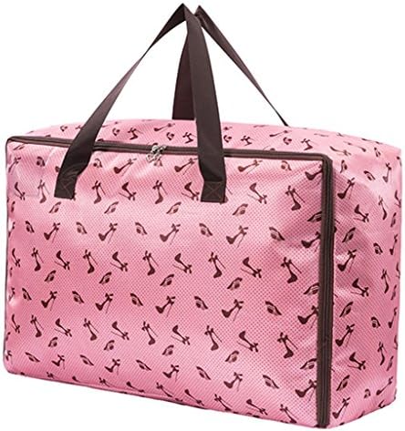Printing Oxford Fabric Storage Bag for Household Quit and Pillow storage bag with handles Large Capacity Three Sizes Available Travel Accessories - Modern lady, M
