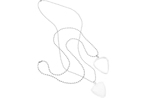 GLSTOY 2pcs Guitar Pick Holder Necklace Set Heart and Triangle Plectrum Pendants, Portable Guitar Picks