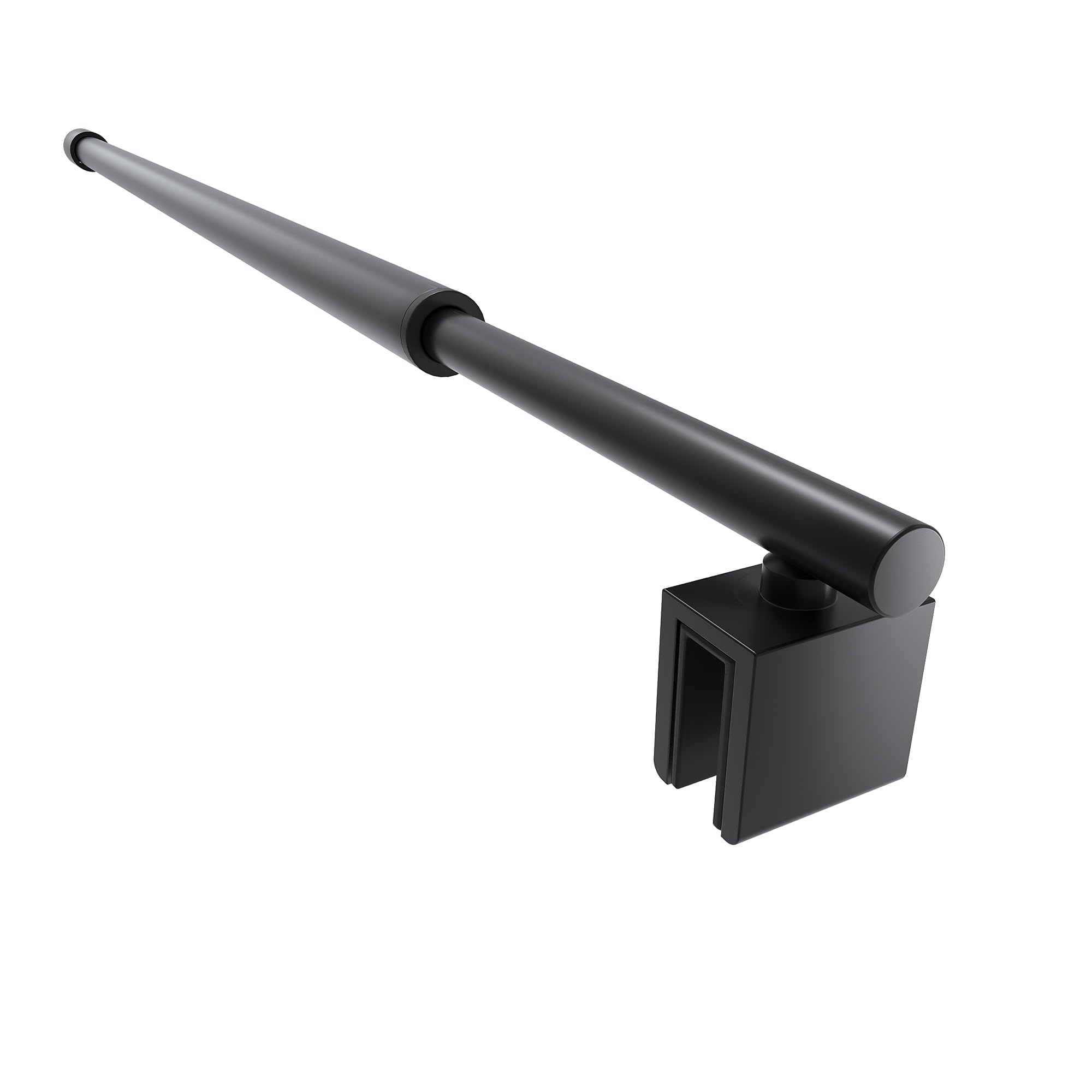 SVNR Adjustable Stainless Steel Telescopic Shower Screen Support Bar, 800mm-1200mm, 6-10mm Glass Thickness (Matte Black Circular)