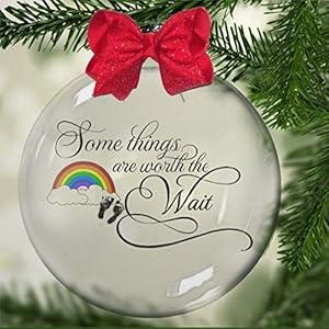 Vulbare kerstbal voor baby aankondiging