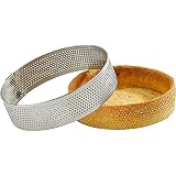 Pyatofyy 10 Anelli Circolari Per Crostate In Acciaio, 7 Cm Con Fori, Stampo Per Mousse E Dessert, Adatti A Forno E Lavastoviglie