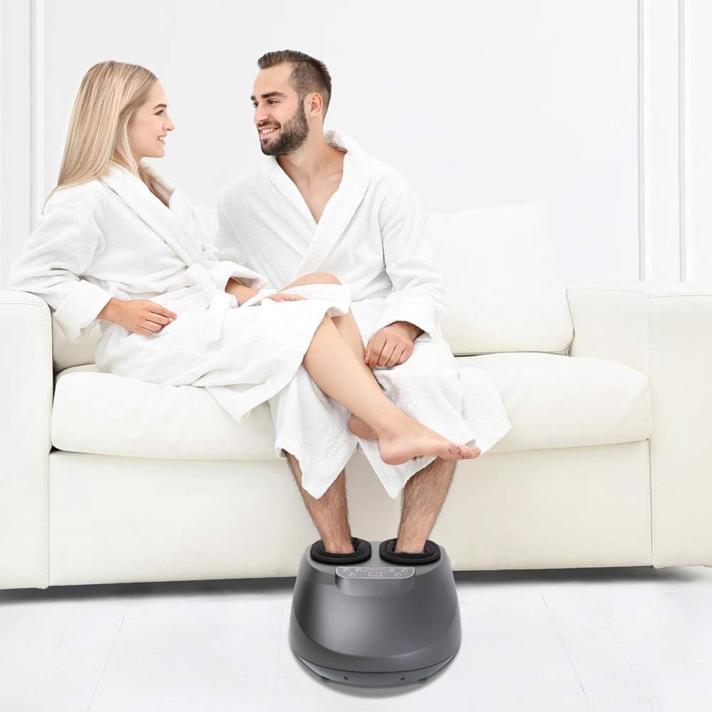 MUJERBAY Foot Massager with Heat, Shiatsu Massage Machine with Air Compression, Deep Kneading Remote Control, 5 Instensy, Relieve Pain and Improve Blood Circulation, masajeador de pies: Health & Personal Care