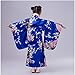 Elibelle Japanese traditional dress kimono robe for kids girls costume(Blue130cm)