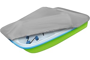 900D Heavy Duty Pedal Boat Cover with Elastic Hem - 2-Layer Reinforced Corners, Paddle Boat Cover Fits 3 or 5 Person Outdoor 