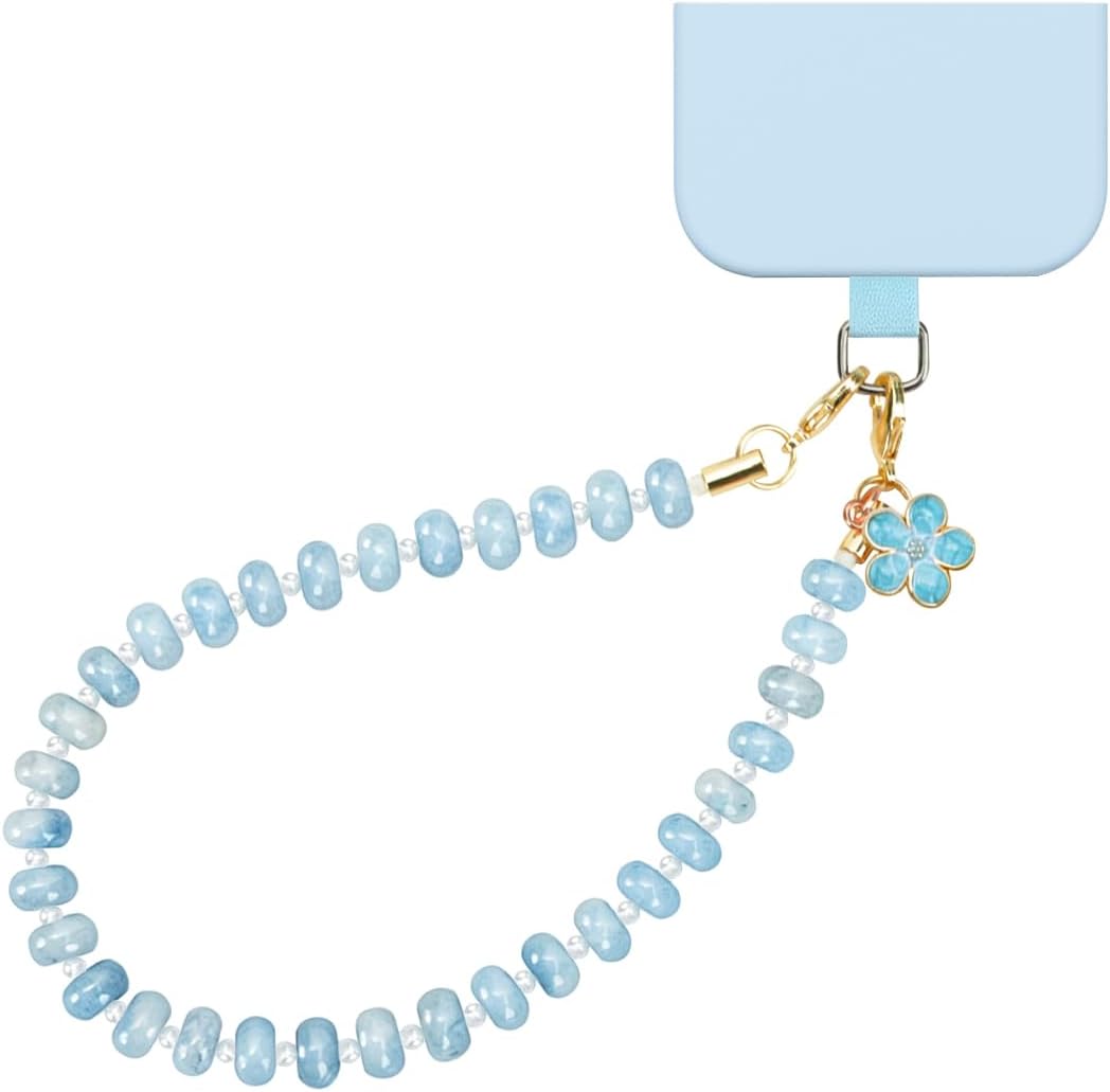 VICHUNHO Beaded Phone Wrist Strap, Cellphone Lanyard with Tether Tab, Cute Cell Phone Wristlet Bracelet for Women Girls
