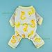 Fitwarm Duck Dog Pajamas, Cute Dog Clothes for Small Dogs Boy Girl, Pet Onesie Clothing, 100% Breathable Cotton, Yellow, Large