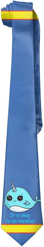 Men's It Is Okay To Be Narwhal Vintage Skinny Neckties Skinny Ties