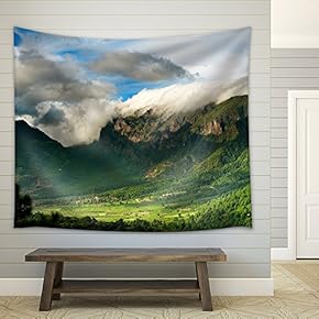 Beautiful Landscape of The Mountains in La Palma, Canary Islands, Spain - Fabric Wall Tapestry Home Decor - 51x60 inches