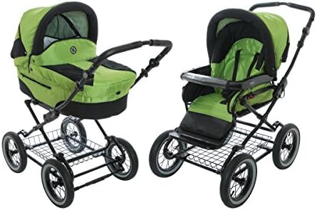 Roan Rocco Classic Pram Stroller 2-in-1 with Bassinet and Seat Unit - Lime
