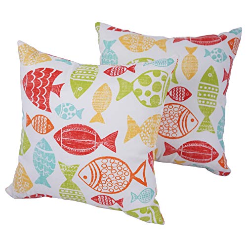 Blazing Needles 17-inch Outdoor Spun Polyester Throw Pillows (Set of 2)