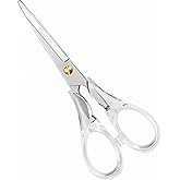 Creechwa Scissors 6.3 Inch, Clear Acrylic Handle with Stainless Steel Blade | Small Sharp Scissors for Scrapbook, Cute Scissors for Office Desk, Teachers Must Haves