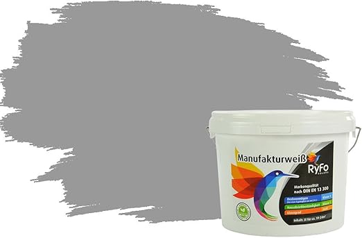 Ryfo Colors Bunte Wandfarbe Manufakturweiss Elephantengrau 3l Weitere Grau Farbtone Und Grossen Erhaltlich Deckkraft Klasse 1 Nassabrieb Klasse 1 Amazon De Baumarkt