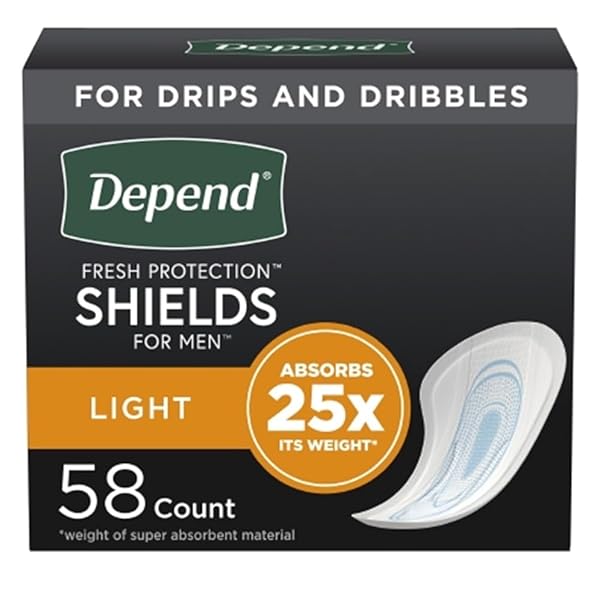 DEPEND GUARDS FOR MEN BLADDER CONTROL PAD LIGHT ABSORBENCY ABSORB-LOC ONE SIZE FITS MOST MALE DISPOSABLE, 35641 – CASE OF 174