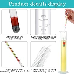 4 Pieces Scale Hydrometer and Test Jar Combo