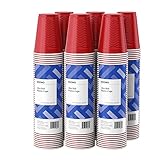 Amazon Brand - Solimo 18oz Disposable Plastic Cups, 300 Count, Red