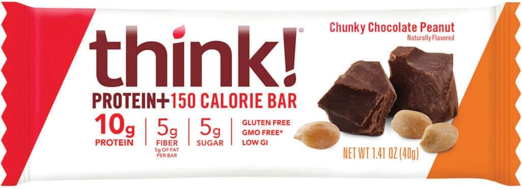 thinkThin Protein & Fiber Bars, Chunky Chocolate Peanut, 1.41 Ounce (20 Count)
