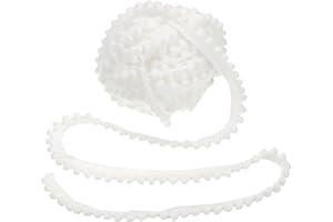 uxcell 25 Yards Pom Pom Trim Ribbon, 0.5" Wide White Pom Pom Ball Fringe Trim Sewing Fringe Fabric Trim Ribbon for DIY Crafts