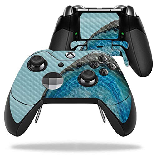 MightySkins Carbon Fiber Skin for Microsoft Xbox One Elite Controller - Blue Ag…