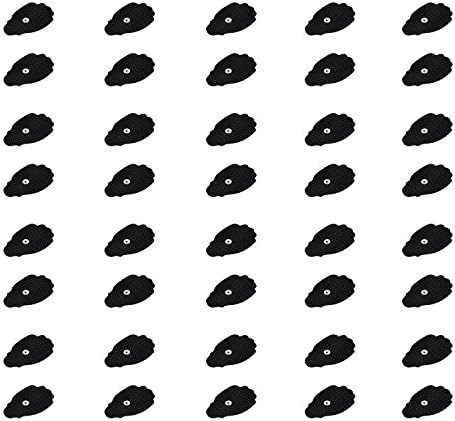 40 Pads of Flexible Black Fabric Carbon Film Electrodes for TENS Unit Electronic Pulse Massager Premium Quality Large Snap On Pads (20 Pairs) - Reusable - Non Irritating Design -