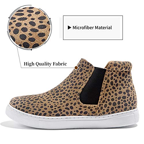 ZGR Women's High Top Slip on Sneakers Ankle Booties (Leopard, Numeric_8