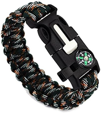 5 in 1 Emergency Survival Bracelet Compass Paracord Bracelets For Men Outdoor Camping Wristband Flint Fire Wrap Bracelet Homme