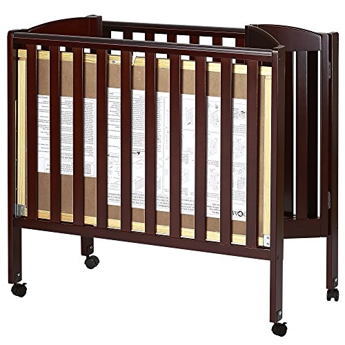 Dream On Me 3 in 1 Portable Folding Stationary Side Crib, Espresso