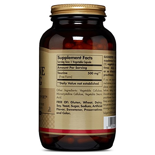 Solgar Taurine 500 mg, 250 Vegetable Capsules