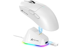 ATTACK SHARK X11 Lightweight Wireless Gaming Mouse with RGB Charging Dock,Tri-Mode-2.4G/USB-C Wired/BT,22K DPI,PAW3311 Optical Sensor,HUYU Switch, 5 programmable Buttons for PC/Mac(White)